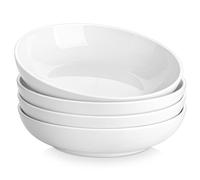 MALACASA Série REGULAR 1250ml Assiettes à Pâtes en Porcelaine, Assiettes Creuses, Service de Bols à Salade 4 Pièces