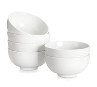 MALACASA Série REGULAR, 6 Bols à Céréales en Porcelaine Blanche de 780ml, Bols de Petit Déjeuner Ronds (15,2 cm), Idéaux pour Soupe, Salades et Riz