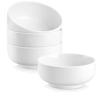 MALACASA, Série REGULAR, Lot de 4 Bols à Céréales 760ml, Grands Bols à Soupe en Porcelaine pour Petit-déjeuner, Salades, Nouilles, Fruits, Compatible au Lave-vaisselle et au Micro-ondes - Blanc