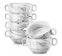 MALACASA Série Regular, Lot de 6 bols à céréales, bols à soupe, bols à petit-déjeuner, bols à riz (16x10.6x7cm) - Gris - 390ml