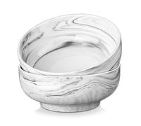 MALACASA Série REGULAR Saladiers en Porcelaine Marbre 1780ml, 2 Grands Bols en Ceramique pour Soupe Pâtes Salade Nouilles Fruits, 20,4cm Bols Rondes Passe au Micro-ondes et au Lave-vaisselle