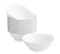 MALACASA Vaiselle Série ELISA, 12pcs Bol Céréales Blanc, Soupe Porcelaine Petit Déjeuner - 6.7""/17*17*5cm