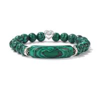 Malachite naturelle Perles de Pierre Bracelet Rectangle Bar Charm Bracelets 8mm Oeil de Tigre Quartz Bijoux Pour Femmes Hommes, Malachite, 19CM