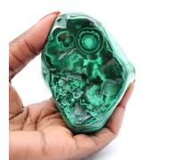 Malachite polie pour décoration de 310 grammes et 80 millimètres, Minéral Malachite du Congo-Kinshasa, Issue de la Nature, Produit d'exception, Minéral de Collection, Minéral de Soin