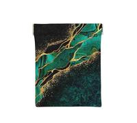 Malachite Verte en marbre Sarcelle Noir avec veines dorées et Taches dorées, Sac de Rangement pour Femmes, Portefeuille supérieur à Presser, Petit Porte-Monnaie, Pochette de Changement