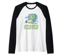 Malade Ordinateur Pris Virus Voir Docteur Papa Blague Funny Pun Manche Raglan