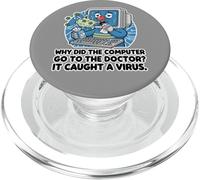 Malade Ordinateur Pris Virus Voir Docteur Papa Blague Funny Pun PopSockets PopGrip pour MagSafe