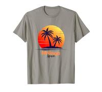 Málaga Coucher de Soleil Andalousie Souvenir de Palmiers méditerranéens T-Shirt
