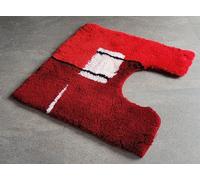 Malaga Rouge Bordeaux Wc _ Tapis 55x55cm. Hauteur Du Poil: 25mm