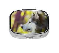 Malamute Bokeh de l'Alaska - Boîte à pilules à 2 compartiments - Pour animaux domestiques