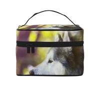 Malamute d'Alaska Bokeh Animaux Chiens Mignon, Trousse de Maquillage Trousse à cosmétiques Trousse de Toilette de Voyage Portable Trousse à Crayons