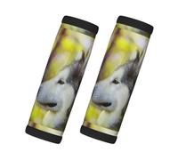 Malamute d'Alaska Bokeh Animaux de compagnie Chiens Mignons, Lot de 2 protections pour poignées de valise, housses de poignée souples et confortables, étiquette à bagages