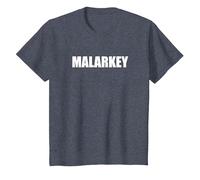 Malarkey - Typographie de Mots drôles T-Shirt, Enfant, Bleu Chiné, 6 Ans