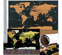 Malatec Carte du monde - carte à gratter avec drapeaux 23443