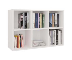 MALAX - Étagère à compartiments blanche pour salon ou chambre d’enfant 90x60x30 cm