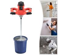 Malaxeur Électrique 1500W Malaxeur Mortier Colle 6 Vitesses Réglables Bétonnière Portative 330-930rpm Mélangeur Peinture avec