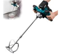 Malaxeur Mortier Colle électrique,Avec Batterie 4.0ah,1700W 220V Mélangeur de Ciment à 6 Vitesses Avec Outil D'agitation à Double Poignée pour Mélanger Peinture,Mortier,Plâtre,Mastic (Sans batterie)