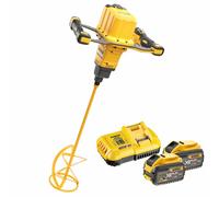 Malaxeur sans fil DEWALT XR FLEXVOLT 54V + 2 batteries 54V 3.0Ah + tige spirale 160 mm - DCD240X2