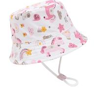 Malaxlx Bob Bébé Nourrisson Chapeau de Soleil Chapeau de Pêcheur Tout Petit Chapeaux de Seau Chapeau de Plage Visière pour 12-24 Mois Fille Garçon Licorne Blanc