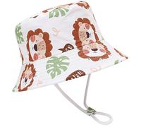 Malaxlx Bob Tout Petit Chapeau de Soleil Chapeau de Pêcheur Enfant Chapeaux de Seau Chapeau de Plage Visière pour 2-4 Ans Fille Garçon Lion Brun