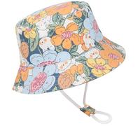 Malaxlx Bob Tout Petit Chapeau de Soleil Chapeau de Pêcheur Enfant Chapeaux de Seau Chapeau de Plage Visière pour 2-4 Ans Fille Garçon Fleur et Lapin