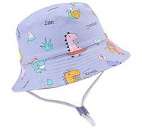 Malaxlx Dinosaures Bob Bébé Chapeau de Soleil Enfant Chapeau de Pêcheur Chapeaux de Seau Chapeau de Plage Été Extérieur Protection Solaire Bob pour 12-24 Mois Fille Garçon