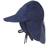 Malaxlx Enfant Chapeau Protection du Cou Bleu Marine Chapeau de Soleil Eté Anti UV Bébé Bob Chapeau de Plage Casquette à Rabat Visière pour 2-5 Ans Fille Garçon