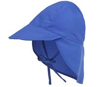 Malaxlx Enfant Chapeau Protection du Cou Bleu Royal Chapeau de Soleil Eté Anti UV Bébé Bob Chapeau de Plage Casquette à Rabat Visière pour 2-5 Ans Fille Garçon