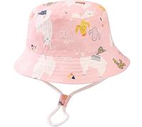 Malaxlx Unisexe Bob Bébé Enfant Chapeau de Soleil Alpaga Rose Chapeau de Pêcheur Nourrisson Chapeaux de Seau Chapeau de Plage Visière pour 12-24 Mois Fille Garçon