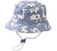 Malaxlx Unisexe Bob Bébé Enfant Chapeau de Soleil Animaux Bleu Clair Chapeau de Pêcheur Nourrisson Chapeaux de Seau Chapeau de Plage Visière pour 12-24 Mois Fille Garçon