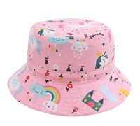 Malaxlx Unisexe Bob Bébé Enfant Chapeau de Soleil Licorne Rose Chapeau de Pêcheur Nourrisson Chapeaux de Seau Chapeau de Plage Visière pour 12-24 Mois Fille Garçon