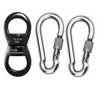 MALAYAS 30 KN Poulie Plus Sûre Rationnel Produit Suspendu Escalade Crochet Pivotant Accessoire 360 Degré Corde Pivot Connecteur pour Escalade Aérien Danse Hamac et Swing avec 2 pcs Mousquetons