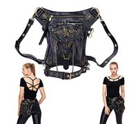 MALAYAS Vintage Steam Punk Rock Retro Gothic Skull Waist Pack Shoulder Bag Wallet for Men Women