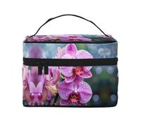 Malaysian National Flower Trousse de maquillage grande capacité pour femme Sac de maquillage de voyage portable (22,9 x 16,5 x 15,7 cm) Grande trousse de maquillage pour filles Sac de rangement