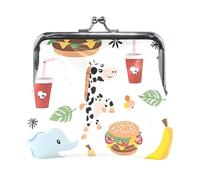 Malbouffe Animaux Simple Femmes Portefeuille en cuir Bijoux mignons pour femmes