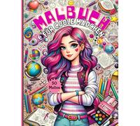 Malbuch für Coole Mädchen Geschenk ab 10 Jahren: Beschäftigungsbuch mit 50 Motiven (Portraits, Muster, Tiere, Pferde) für Mädchen und Teenager