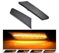 Malcayang Clignotant latéral à LED ambre 2Pcs Clignotant dynamique séquentiel pour Porsche Boxster 987 Cayman 987 Carrera 997 Carrera 4/S/4S/GTS Targa Carrera 4/4S GT2 RS GT3 RS Turbo (Noir)