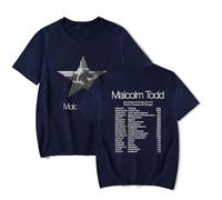 Malcolm Todd Merch The Wholesome Star Tour T-shirt à manches courtes pour homme et femme, bleu marine, XS
