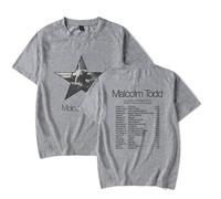 Malcolm Todd Merch The Wholesome Star Tour T-shirt à manches courtes pour homme et femme, gris, XS