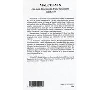 Malcolm X Les trois dimensions d'une révolution inachevée - Frank Steiger - L'harmattan - broché - Etude