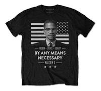 Malcolm X T Shirt by Any Means Necessary Freedom Flag Officiel Homme Nouveau
