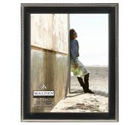 Malden International Designs Classique en métal Perles Bicolore Cadre Photo, Noir, 8x10