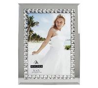 Malden International Designs Malden (Brillant à Jewel Miroir Cadre Photo, Silver, 5x7