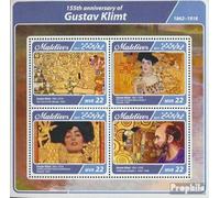 Maldives 6863-6866 Feuille Miniature (complète. Edition.) neuf avec Gomme Originale ** MNH 2017 Gustav Klimt (Timbres pour Les collectionneurs) Peinture