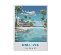 Maldives Asie du Sud，1000 Pièces, Jouet De Puzzle en Papier d'art Abstrait, Jeu De Famille Difficulté Défi Puzzle（50x70cm）-IA51