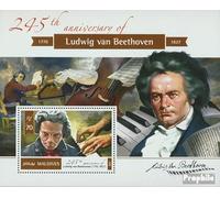 Maldives Bloc-Feuillet 806 (complète. Edition.) Neuf avec Gomme Originale ** MNH 2015 Ludwig Van Beethoven (Timbres pour Les collectionneurs) Musique/Danse