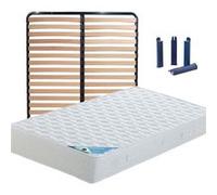 MALDIVES - Pack Matelas + Lattes 130x190 + Pieds -