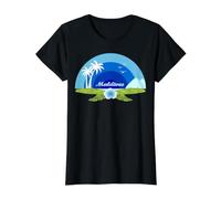 Maldives Palmiers Île Feuilles de Banane Cadeau Souvenir T-Shirt Graphique avec Valeur