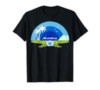 Maldives Palmiers Île Feuilles de Banane Cadeau Souvenir T-Shirt Graphique avec Valeur
