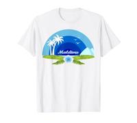 Maldives Palmiers Île Feuilles de Banane Cadeau Souvenir T-Shirt Graphique avec Valeur